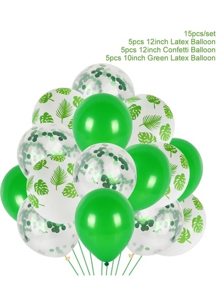 15 Adet Balon 8misafir Hawaii Kaplumbağa Yaprağı Kağıt Tabaklar Hawaii Tropikal Aloha Yaz Partisi Dekoru Mutlu Orman Safari Doğum Günü Partisi Yaprak Plaka (Yurt Dışından)