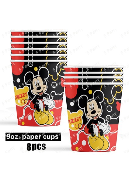 7 Adet Numarası 4 Disney Mickey Mouse Doğum Günü Partisi Dekorasyon Mickey Masa Örtüsü Tek Kullanımlık Sofra Plaka Masa Örtüsü Afiş Çocuk Parti Malzemeleri (Yurt Dışından)