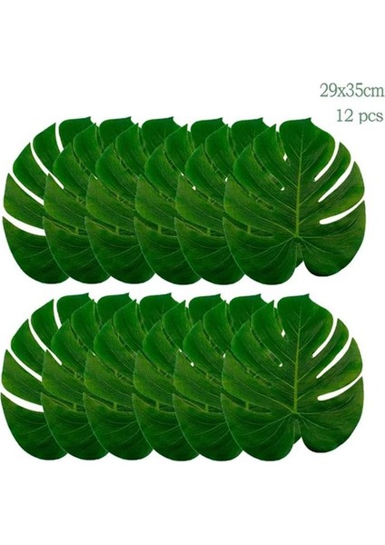 12 Adet Leaf-1 Orman Hayvanları Tek Kullanımlık Sofra Jungle Safari Doğum Günü Partisi Dekorasyon Çocuk Çocuk 1. Doğum Günü Cinsiyet Ortaya Bebek Duş Dekor (Yurt Dışından)