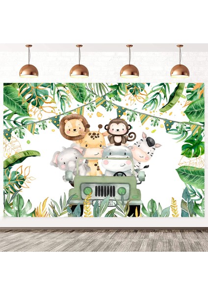 12 Adet Leaf-1 Orman Hayvanları Tek Kullanımlık Sofra Jungle Safari Doğum Günü Partisi Dekorasyon Çocuk Çocuk 1. Doğum Günü Cinsiyet Ortaya Bebek Duş Dekor (Yurt Dışından)