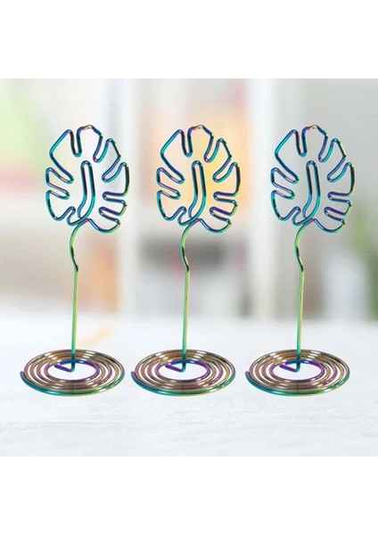 Resim 9 Masa Tutucu Stand Tutucular Yer Numarası Resim Standları Fotoğraf Yaprağı Dekorasyon Klip Adı Not Tel Iş Metal Palmiye Düğün (Yurt Dışından)