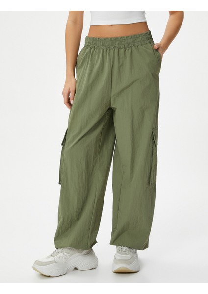 Paraşüt Pantolon Cepli Standart Bel Jogger Lastikli Paça modelleri