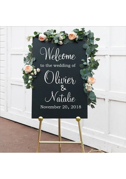 Beyaz 55X36 cm (Plaksız) Kişiselleştirilmiş Düğün Hoş Geldiniz Burcu Çıkartması Etiket, Özelleştirilmiş Düğün Resepsiyonu Vinil Çıkarılabilir Su Geçirmez Hoş Geldiniz Burcu Çıkartması (Yurt Dışından) fiyatları