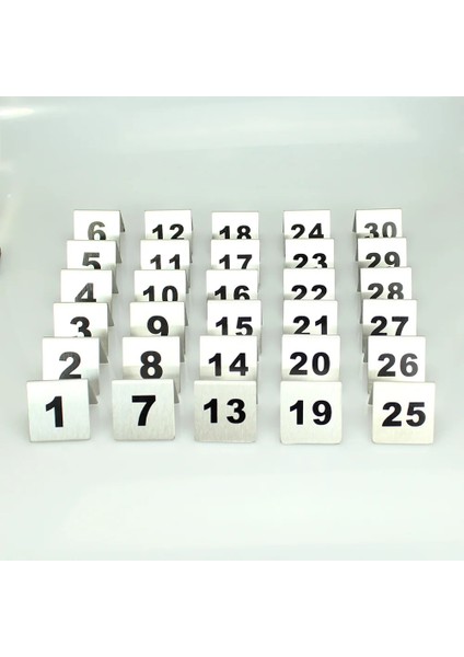 11 Ila 15 Lot 5 Adet Ss Masa Numarası Çadır Burcu Standı Paslanmaz Çelik Yer Kartı Etiketi Restoran Cafe Bar Oturma Çift Taraflı Özelleştirilmiş (Yurt Dışından)