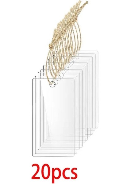 20 Adet 5X9X0.2CM 10/20/40 Adet Boş Şeffaf Akrilik Levha Düğün Sandalyesi Koltuk Etiketi Dıy Asılı Etiket Gıda Dolabı Etiketi Işareti 5X9CM Kalın 2mm (Yurt Dışından)