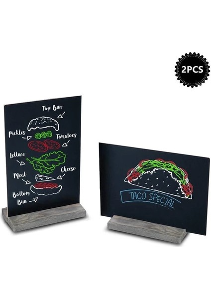 2 Adet 22X15 cm Ahşap Yazı Tahtası Evrensel Mesaj Panosu Kara Tahta Taşınabilir Düğün Masa Yer Kartı Işaretleri Parti Dıy Dekor Asılı Plak (Yurt Dışından)
