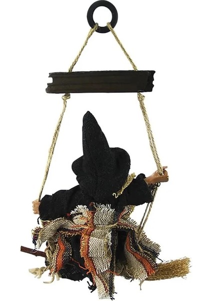 Siyah Cadılar Bayramı Korku Cadı Bebek Asılı Süsler Uçan Cadı Süpürge Kolye ile Cadılar Bayramı Partisi Dekorasyon Ev Dıy Çelenk (Yurt Dışından) indirimleri