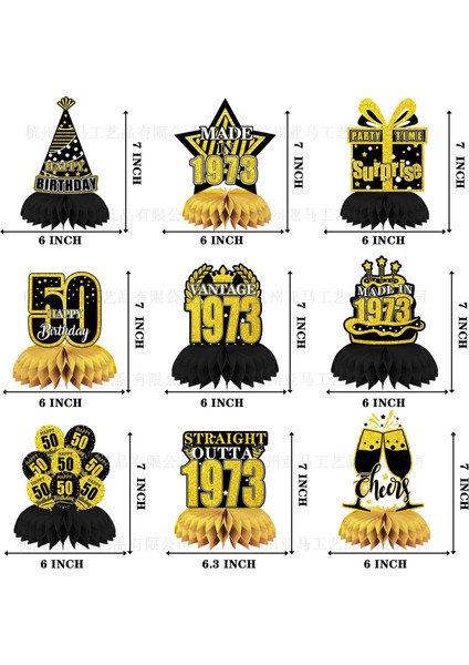 90 Siyah Altın 50 Yaşındaki Doğum Günü Partisi Dekor Tezahürat 18TH 30TH 40TH 50TH 60TH Doğum Günü Partisi Petek Desenli Kağıt Yelpazesi Masa Süsleri (Yurt Dışından) modelleri