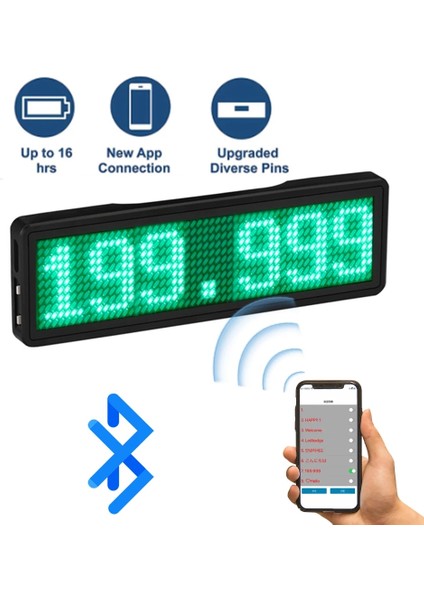 Beyaz L Bluetooth LED Yaka Kartı Dıy Programlanabilir Kaydırma Mesaj Panosu Mini LED Ekran Hd Metin Haneli Desen Ekranı 550 Ingilizce (Yurt Dışından) fiyatları