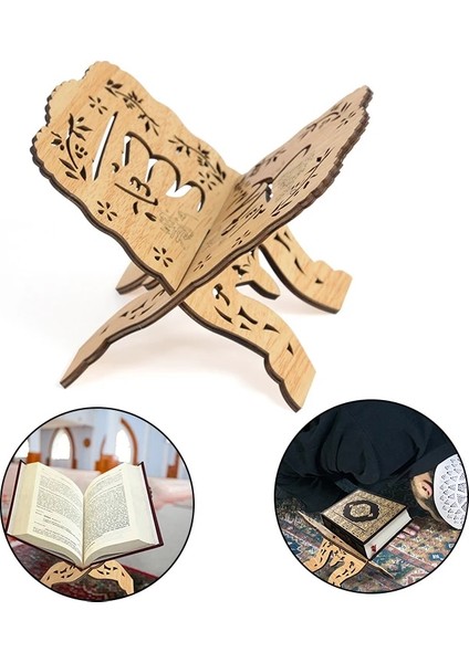B01 Eid Mubarak Ahşap Kitaplık Incil Çerçeve Ramazan Kareem Dekorasyon Kutsal Kitap Standı Tutucu Islam Müslüman Olay Parti Ev Dekor (Yurt Dışından) fırsatları