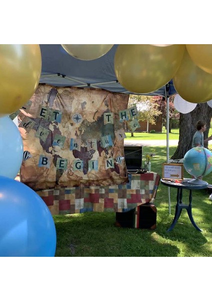 Lateks Balon 3 Macera Başlasın Banner Seyahat Temalı Emeklilik Süslemeleri Asılı Girdap Toprak Balonlar Veda Parti Malzemeleri (Yurt Dışından)