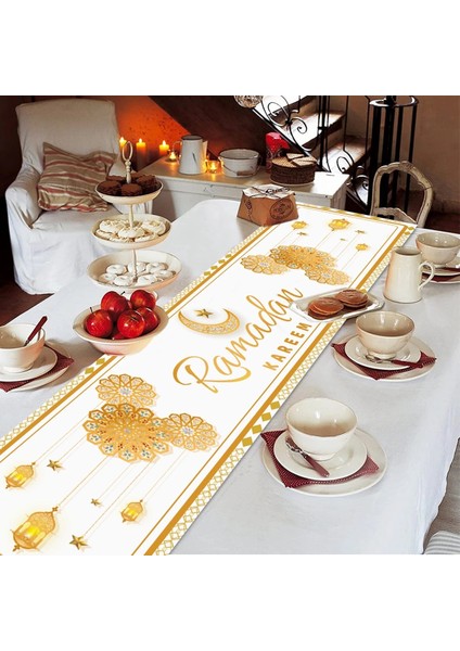 13 Eid Mubarak Masa Örtüsü Akşam Yemeği Masa Koşucu Yardım Islam Müslüman Parti Malzemeleri Ramazan Kareem Ramazan Dekorasyon Ev 2023 (Yurt Dışından) modelleri