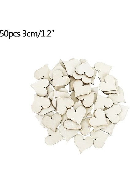 50 ADET-30MM Mini Boş Kalp Aşk Şekli Ahşap Süs Bitmemiş Doğal Ahşap El Sanatları Düğün Parti Masa Dağılımı Dıy Ev Dekorasyon (Yurt Dışından)