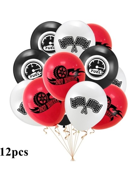 12 Adet Araba Yarışı Parti Balon Afiş Damalı Yarış Arabası Tema Parti Çocuklar Çocuk Doğum Günü Partisi Dekor Erkek Doğum Günü Favor Çocuk Hediyeler (Yurt Dışından)