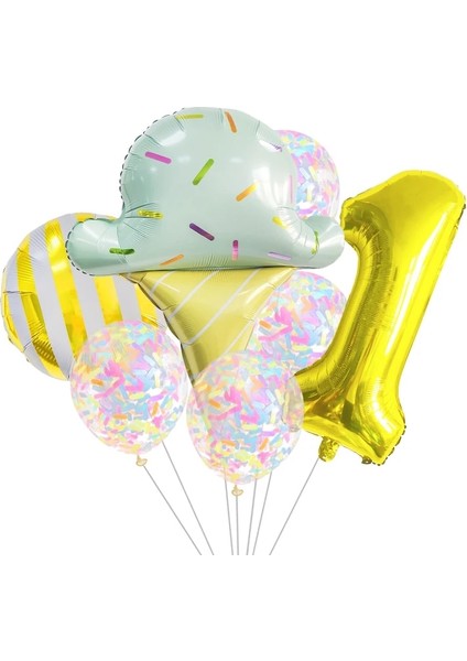 Gold1 Donut Dondurma Alüminyum Folyo Beş Köşeli Yıldız Balon Bebek Duş Doğum Günü Mutlu Parti Şeker Dekorasyon Tatlı Numarası Ss2 (Yurt Dışından) modelleri