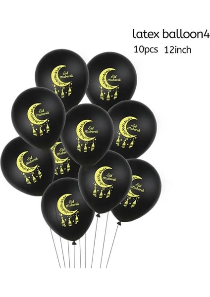 Balon4-10 Adet 6 Adet Eid Mubarak Spiral Banner Islam Müslüman Altın Girdap Eid Kolye Bunting Hac Mübarek Festivali Parti Ramazan Ev Dekorasyon (Yurt Dışından) fiyatları