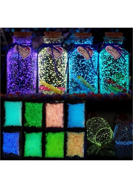Gül Kırmızı 10 Renkler 10G Parti Dıy Floresan Süper Aydınlık Parçacık Aydınlık Pigment Karanlıkta Kum Tozu Parlayan Parlak Çakıl Aydınlık (Yurt Dışından) fiyatları