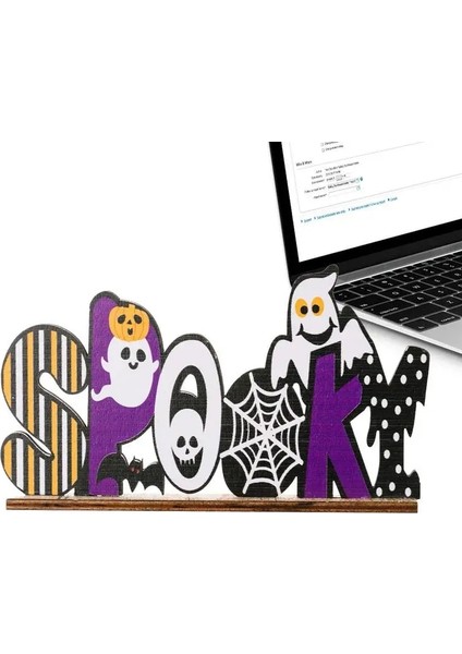 Ürkütücü Alfabe Ahşap Süsler Cadılar Bayramı Balkabağı Hayalet Ürkütücü Trick Or Treat Cadılar Bayramı Partisi Dekorasyon Ev Ahşap Tabelalar (Yurt Dışından)