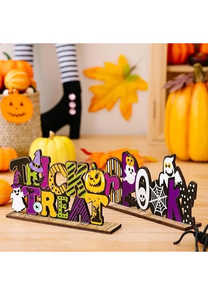 Ürkütücü Alfabe Ahşap Süsler Cadılar Bayramı Balkabağı Hayalet Ürkütücü Trick Or Treat Cadılar Bayramı Partisi Dekorasyon Ev Ahşap Tabelalar (Yurt Dışından) fırsatları