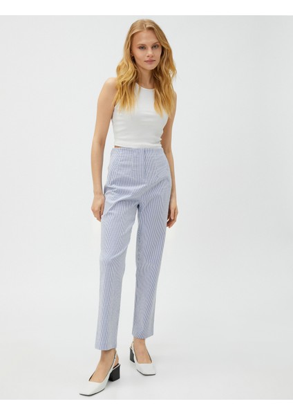 Düz Paça Kumaş Pantolon Pamuklu