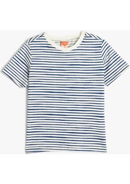 Pamuklu Tişört Kısa Kollu Bisiklet Yaka