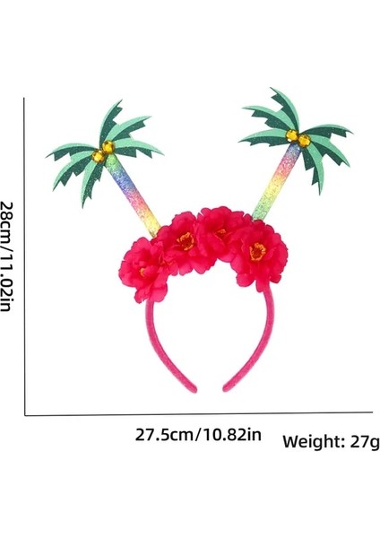D Hawaii Parti Kafa Bandı Hawaii Flamingo Ananas Hindistan Cevizi Ağacı Hairband Çocuklar Mutlu Yaz Tropikal Aloha Doğum Günü Partisi Dekorları (Yurt Dışından)