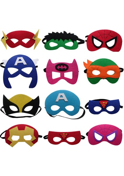 12PCS-MIXED 12PCS Lot Süper Kahraman Hulk Karikatür Çocuk Maskeleri Doğum Günü Partisi Süslemeleri Parti Oyunları Erkek Bebek Maskeleri Kahraman Olmak (Yurt Dışından)
