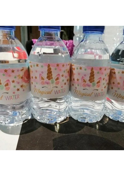 Styel B 24 Adet Unicorn Mutlu Doğum Günü Şişe Çıkartmaları Bebek Duş Unicorn Parti Dekorasyon Çocuklar 1st Doğum Günü Partileri Unicorn Tema Parti (Yurt Dışından)