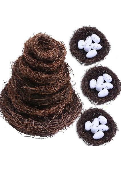 B04-1PC 8-25 cm Yuvarlak Rattan Kuş Yuva Paskalya Dekorasyon Tavşan Yumurtaları Yapay Asma Yuva Ev Bahçe Dekor Için Mutlu Paskalya Parti Kaynağı (Yurt Dışından)