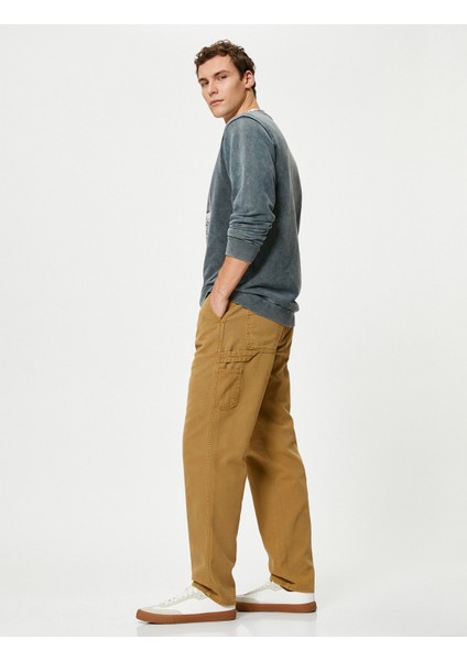 Boyfriend Pantolon Yıkamalı Cep Detaylı Düğmeli