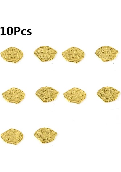 Altın 3.5x3.7 cm 10 Adet Cadılar Bayramı Plastik Sahte Korsan Para Çocuklar Doğum Günü Partisi Dekorasyon Hazine Parti Malzemeleri Hediye Çocuklar Favor Çocuk Oyuncakları (Yurt Dışından) fiyatları