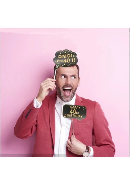 10 Adet 40 Yaşında Siyah Altın Balon Afiş Sofra Doğum Günü Malzemeleri 40TH Adam Kadın Mutlu Doğum Günü Partisi Yıldönümü Dekor (Yurt Dışından) modelleri