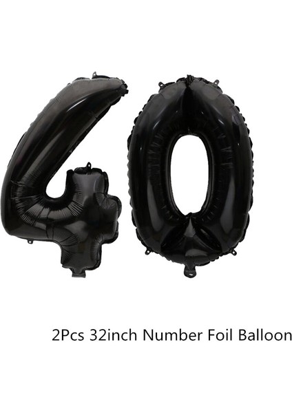 10 Adet 40 Yaşında Siyah Altın Balon Afiş Sofra Doğum Günü Malzemeleri 40TH Adam Kadın Mutlu Doğum Günü Partisi Yıldönümü Dekor (Yurt Dışından) indirimleri