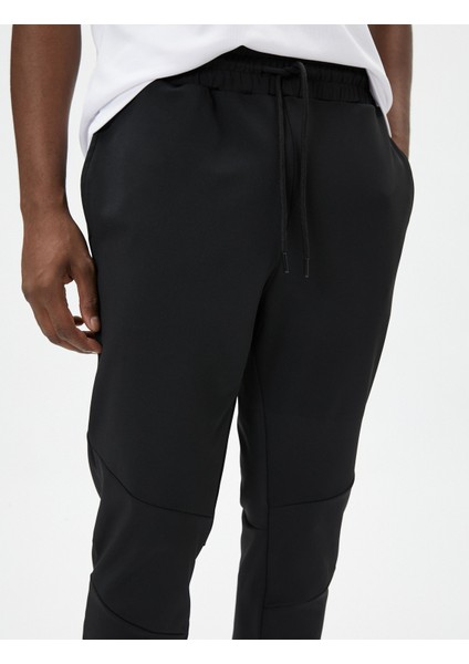 Jogger Spor Eşofman Altı Dikiş Detaylı Beli Bağcıklı Cepli