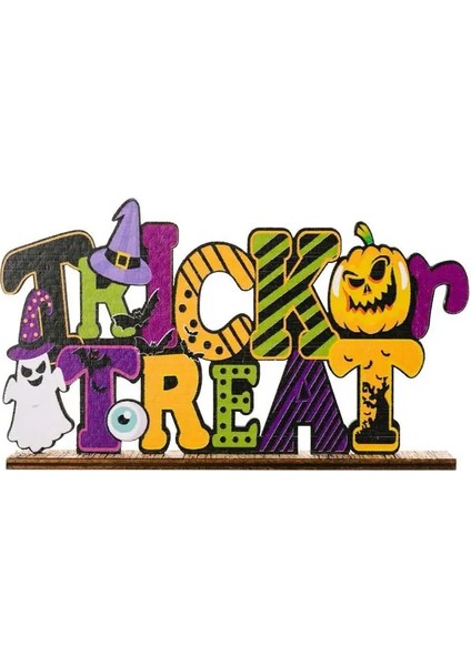Trick Or Treat Cadılar Bayramı Partisi Kabaklar Hayalet Alfabe Ahşap Işareti Rustik Ahşap Plak Masa Dekorasyon Ev Raf Masası Parti Favor (Yurt Dışından)