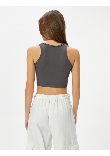 Basic Crop Atlet Yuvarlak Yaka Ribanalı fırsatları