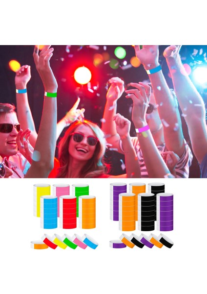 Etkinlikler Için 600 Adet Kağıt Bileklik Renkli Bileklikler Konser Bar Giriş Giriş Için Su Geçirmez Kağıt Neon Parti Bileklik (Yurt Dışından) fırsatları