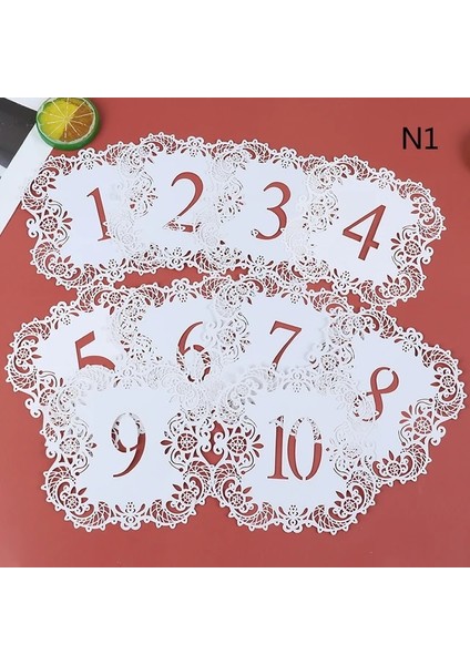 1-10 10 Adet/takım Masa Numaraları 1-10 11-20 Mini Inci Kağıt Lazer Kesim Masa Numarası Kartları Düğün Parti Ziyafet Düğün Masa Numarası (Yurt Dışından)