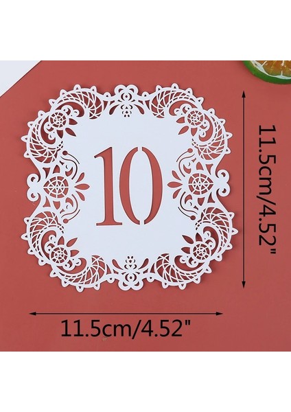 1-10 10 Adet/takım Masa Numaraları 1-10 11-20 Mini Inci Kağıt Lazer Kesim Masa Numarası Kartları Düğün Parti Ziyafet Düğün Masa Numarası (Yurt Dışından)