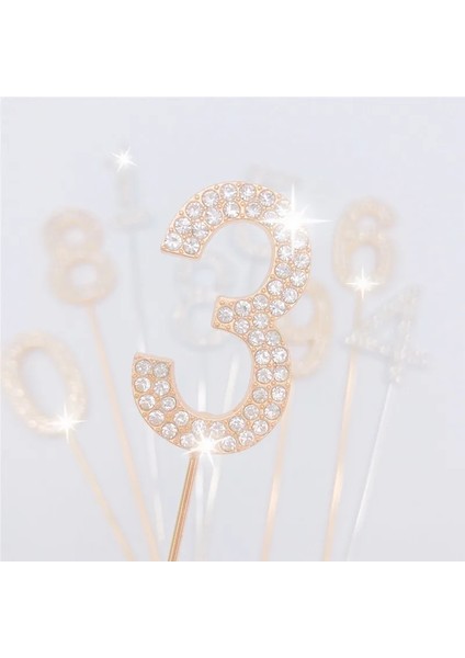 Şerit 4 Glitter Alaşım Yapay Elmas 18 20 30 40 50 Kek Toppers Mutlu Doğum Günü Dekorasyon Altın/gümüş Düğün Dijital Kek Tatlı Dekor (Yurt Dışından) indirimleri