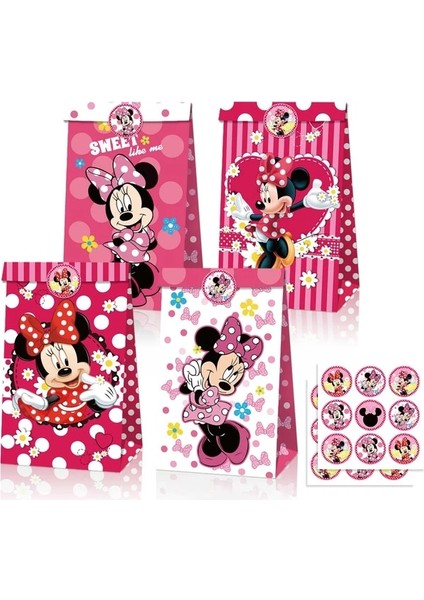 6 Adet Çanta Minnie Mouse Parti Malzemeleri Çocuk Kız Bebek Banyo Doğum Günü Partisi Dekorasyon Için Banner Masa Örtüsü Bardak Tabakları ile 8 Misafir Hizmet Vermektedir (Yurt Dışından)