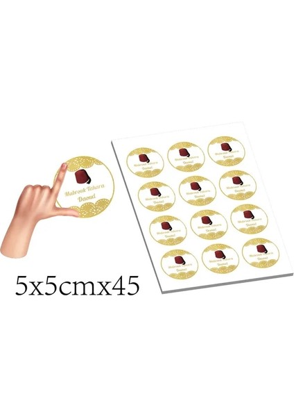 Koyu Kırmızı 5CMX45 72/45 Kişiselleştirilmiş Sünnet Mübarek Tahara Çanta Hediye Kutusu Şeker Etiketleri Kendinden Yapışkanlı Isim Çıkartmaları Bebek Duş Noel Dekor (Yurt Dışından) fiyatları