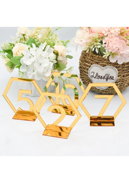 B 1 Adet 3D Akrilik Altın Masa Numarası Işaretleri Düğün Parti Dekoru Için Romen Rakamları Geometrik Centerpiece Doğum Günü Masa Koltuk Kartı (Yurt Dışından) modelleri