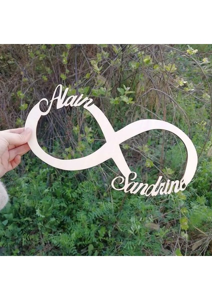 30 cm Kişiselleştirilmiş Sonsuzluk Sembolü Ahşap Düğün Adı Burcu Özel Akrilik Ayna Altın Gelin Damat Adı Düğün Parti Dekor Şekeri (Yurt Dışından)