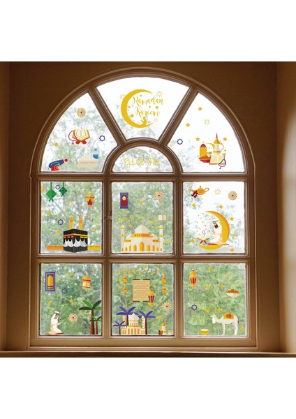Etiket 30 Eid Mubarak Pencere Çıkartmaları Kareem Ramazan Dekorasyon 2023 Ev Islam Müslüman Parti Dekor Mübarek Ramazan Duvar Sticker Hediye (Yurt Dışından)
