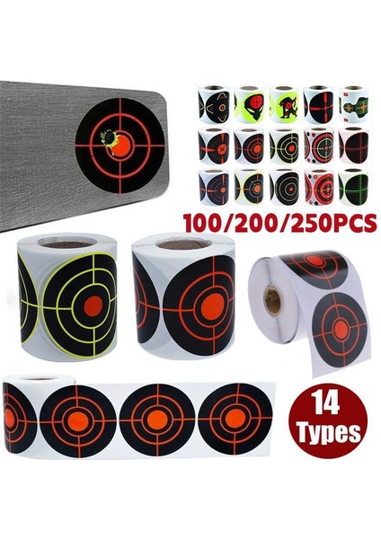 L-200PCS 15 Tür 3"7.6 cm Sarı Kırmızı Çekim Egzersizleri Sıçramak Hedef Çıkartmalar Seti Çekim Hedefi Eğitim Malzemeleri Etiket (Yurt Dışından) fiyatları