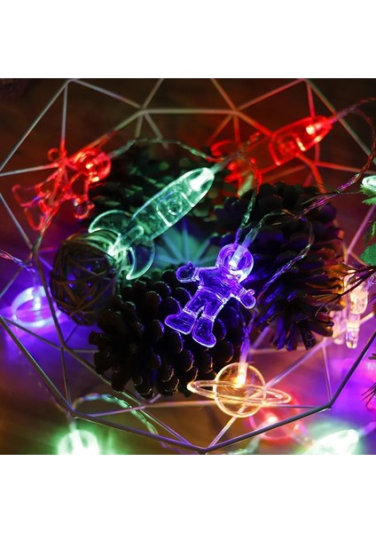 8 Adet 9 Inç Plakalar 1.5 M LED Spaceman Astronot Roket Evren Burst Topu Işık Sting Çocuk Boys Dış Uzay Tema Doğum Günü Partisi Süslemeleri Favor (Yurt Dışından)