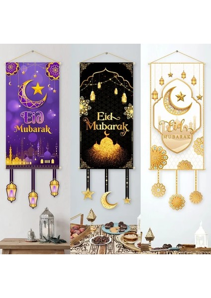 Zemin8 Eid Mubarak Açık Banner Bayrağı Ramazan Kareem Banner Ramazan Dekorasyon Ev 2023 Islam Müslüman Parti Eid Al Adha (Yurt Dışından) fiyatları