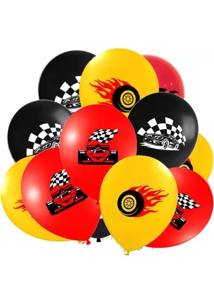 15 Adet 12 Inç Hot Wheels Doğum Günü Dekorasyon Araba Yarışı Tema Parti Malzemeleri Şişme Balon Afiş Kek Topper Damalı Girdap Çocuk Hediyeler (Yurt Dışından)