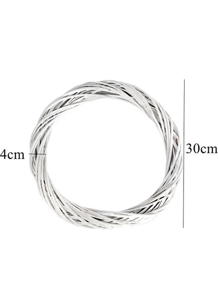 Mutlu Yiyen Ev Dekorasyonu Dıy Paskalya Çelenk Çocuk Hediyeler Malzemeleri Için Strafor Topu Köpük Yumurta ile 30CM Beyaz Çok Boyutlu Beyaz Rattan (Yurt Dışından)